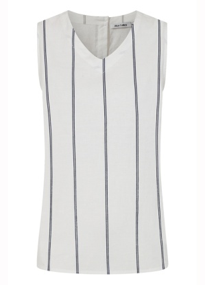 Alice Collins Rose Striped V-Neck Sleeveless Top